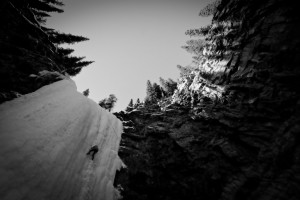 Climbing Isaac's Wet Dream near Nordegg, Alberta